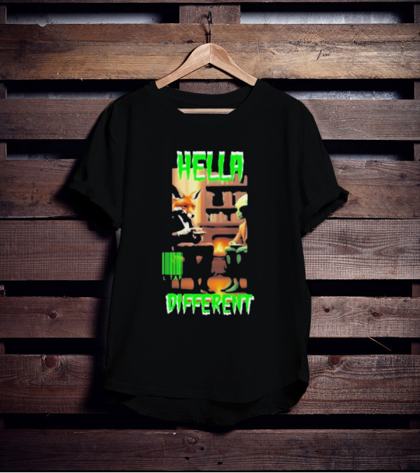 Hella Different Fox And Alien Enjoying A Spot Of Tea T-Shirt