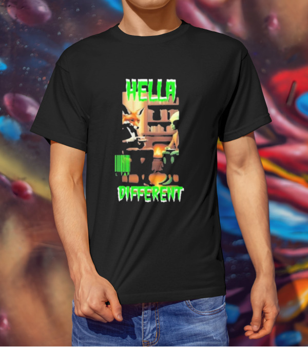 Hella Different Fox And Alien Enjoying A Spot Of Tea T-Shirt