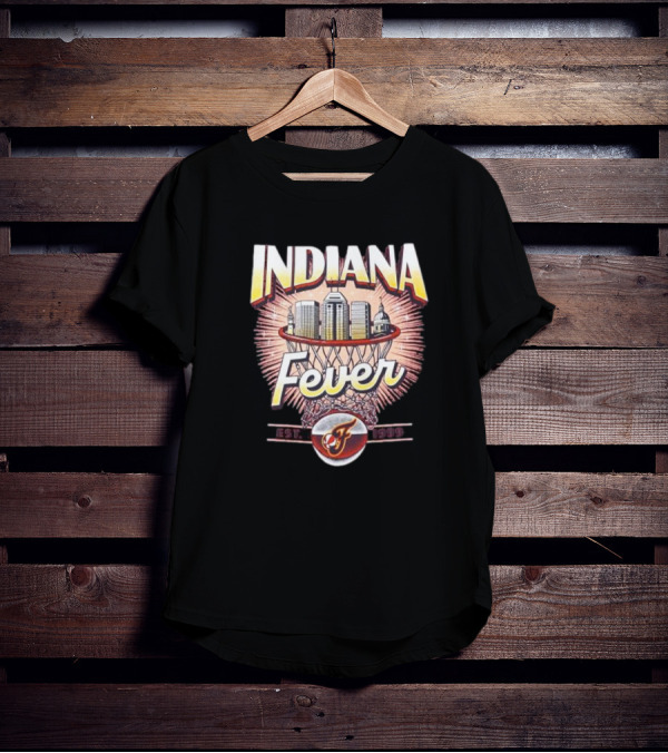 Indiana Fever Basketball City Established 1999 Skyline Hoops T-Shirt