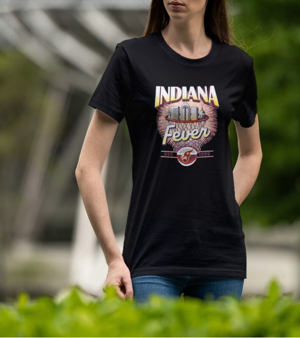 Indiana Fever Basketball City Established 1999 Skyline Hoops T-Shirt