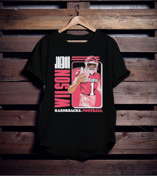 Jaedon Wilson Arkansas Razorbacks Football Cartoon Player T-Shirt