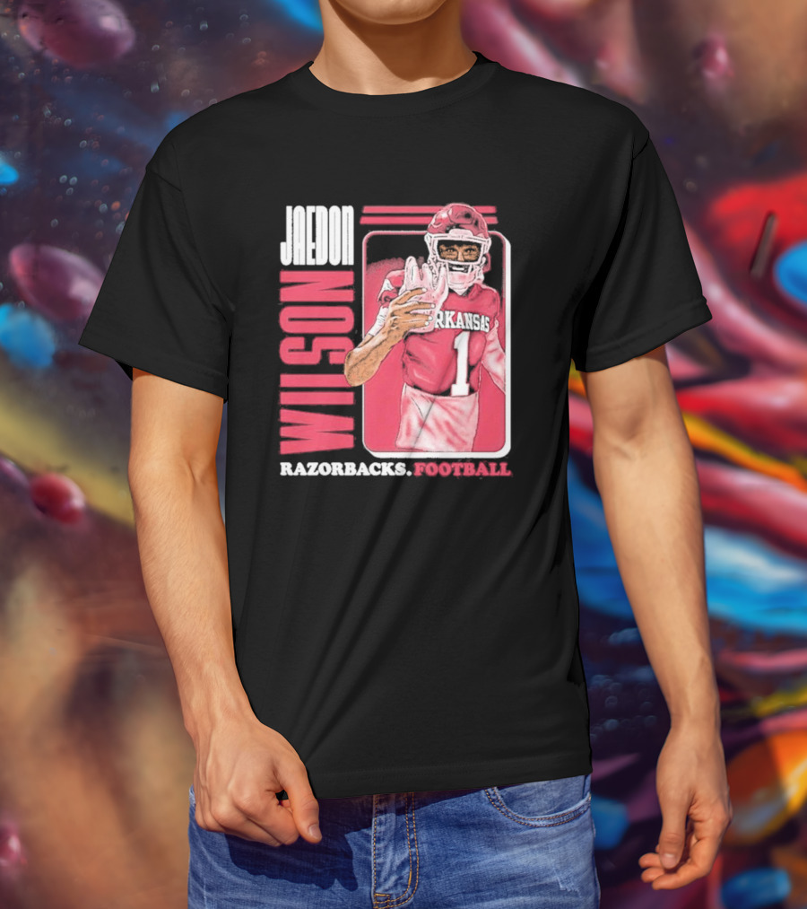 Jaedon Wilson Arkansas Razorbacks Football Cartoon Player T-Shirt