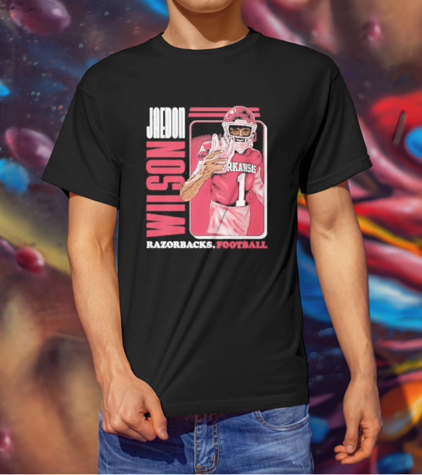 Jaedon Wilson Arkansas Razorbacks Football Cartoon Player T-Shirt