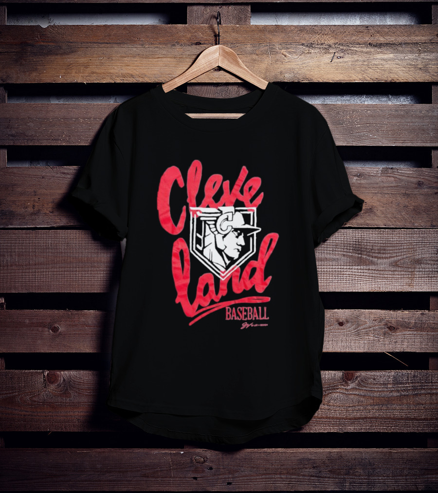 Cleveland Baseball Guardian Script T-Shirt