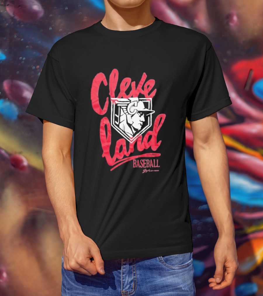 Cleveland Baseball Guardian Script T-Shirt