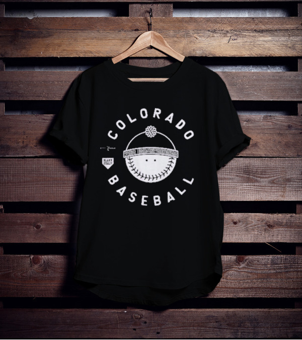 Colorado Baseball Smile Face With Winter Hat T-Shirt