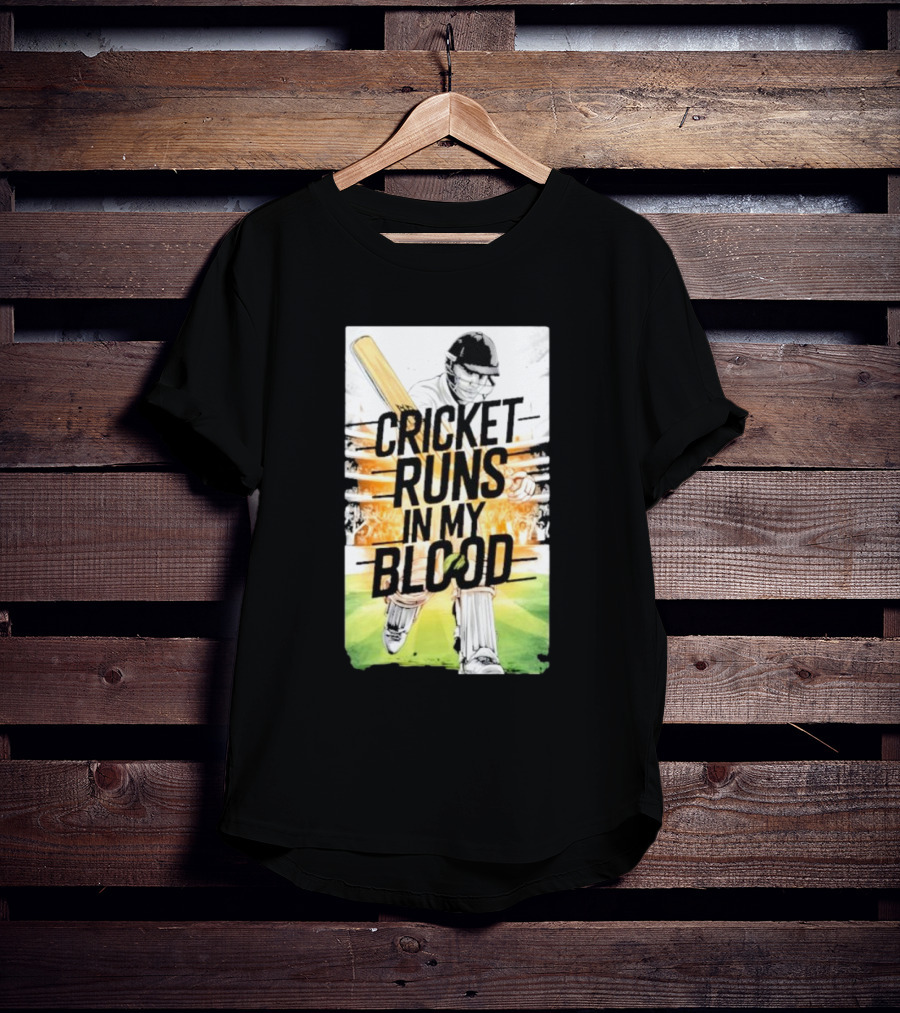 Cricket Runs In My Blood Batting Passion T-Shirt