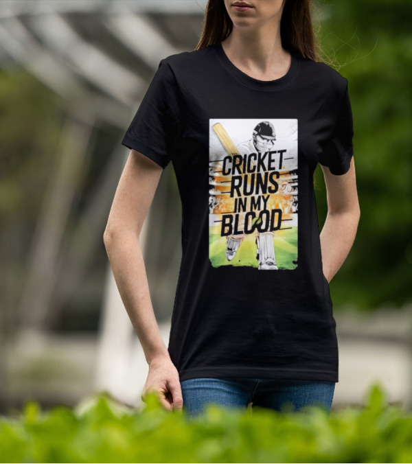 Cricket Runs In My Blood Batting Passion T-Shirt