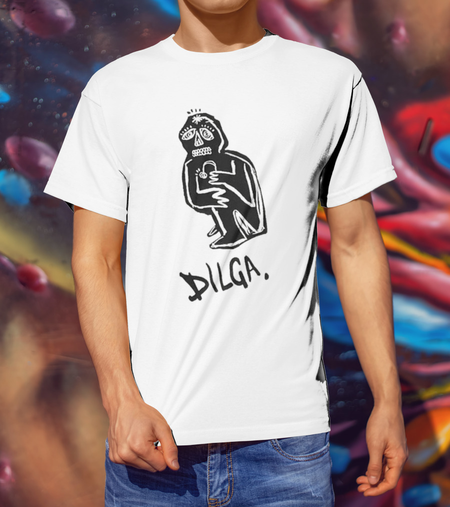 DILGA Boxy Character Holding Lock T-Shirt