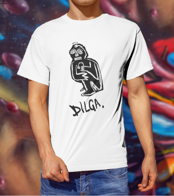 DILGA Boxy Character Holding Lock T-Shirt