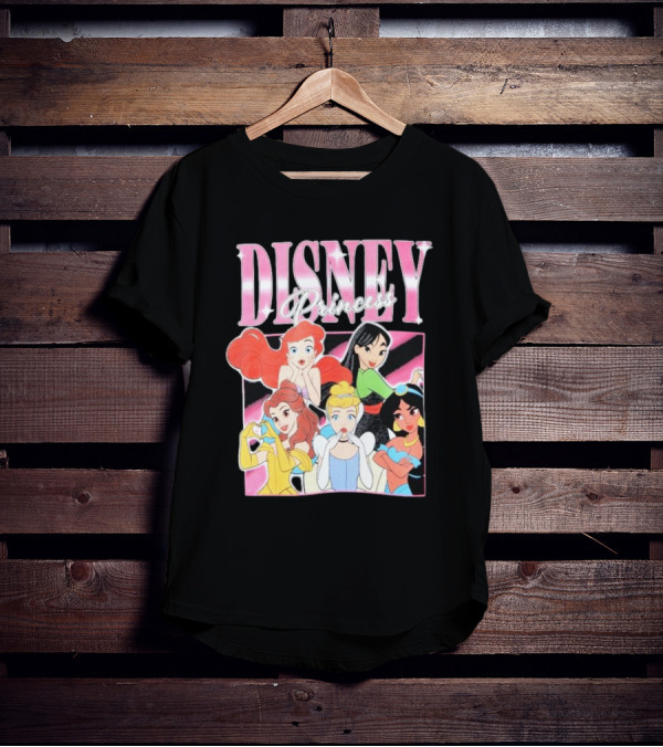 Disney Princess Group Ariel Belle Cinderella Jasmine Mulan T-Shirt
