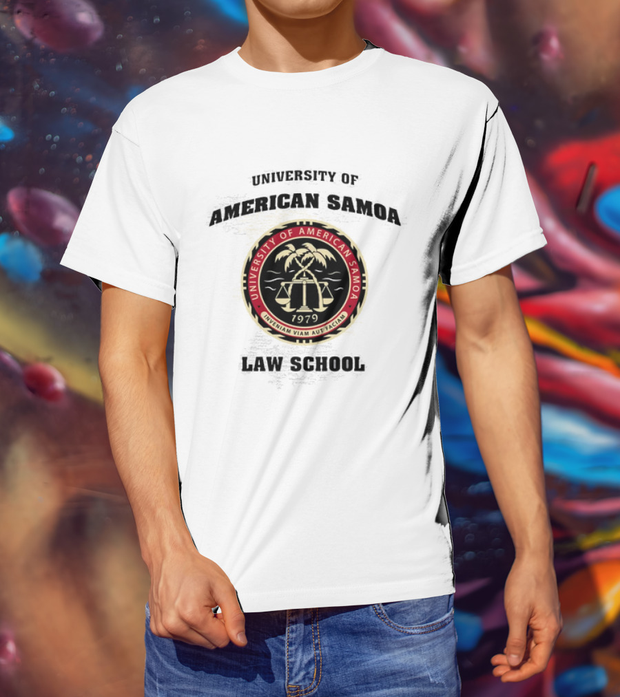 University Of American Samoa Law School Seal 1979 Riventiam Viam Aut Faciam T-Shirt