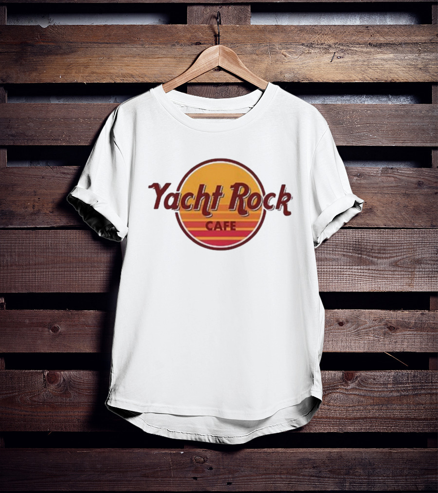 Yacht Rock Cafe Retro Sunset Circle T-Shirt