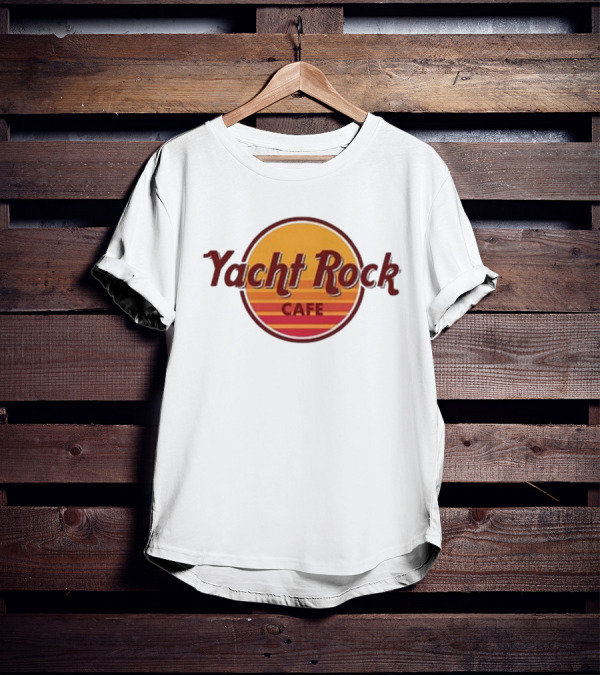 Yacht Rock Cafe Retro Sunset Circle T-Shirt