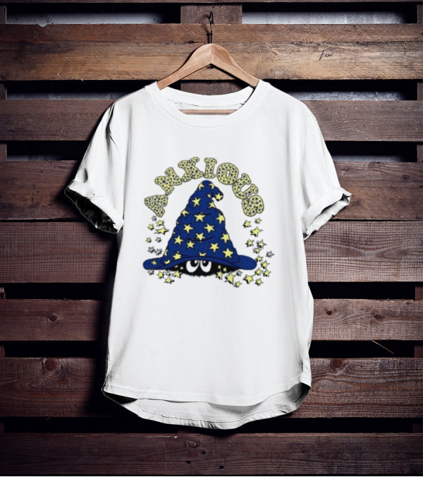 Anxious Wizard Hat With Stars And Bubbles T-Shirt