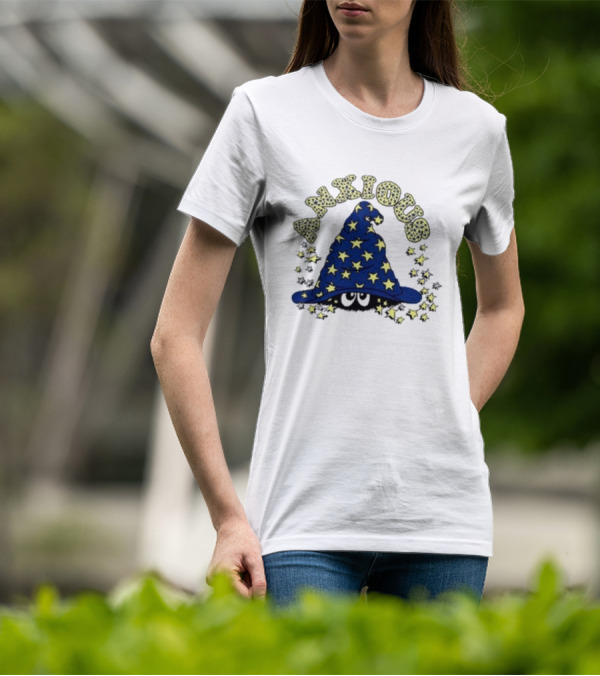Anxious Wizard Hat With Stars And Bubbles T-Shirt