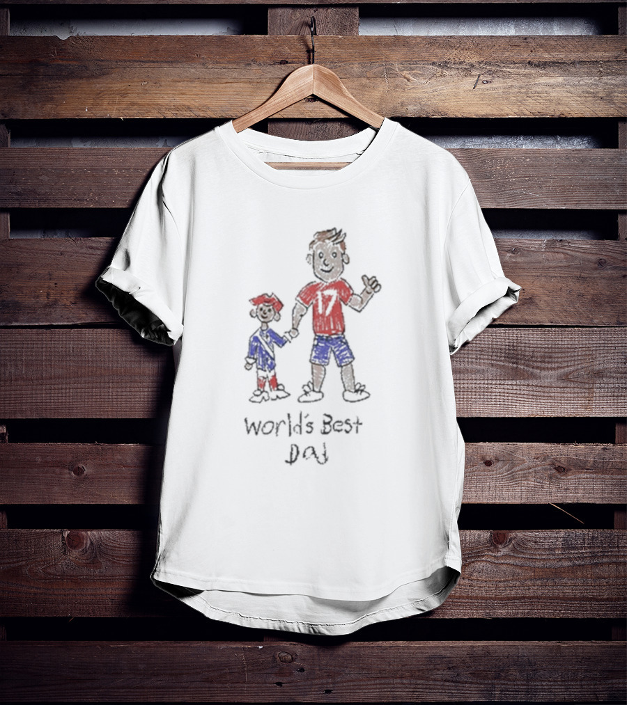 World’s Best Dad Dolphins Player Father’s Day Holding Hands T-Shirt