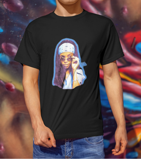Zayn Malik Aaliyah Bandana Sunglasses Airbrush Purple T-Shirt