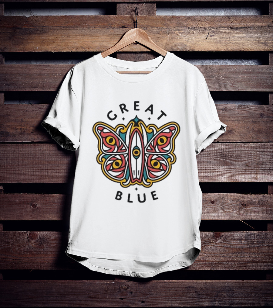 Great Blue Peter Anspach Wave Jammer Butterfly T-Shirt