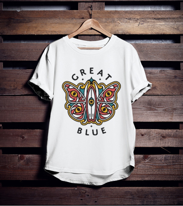Great Blue Peter Anspach Wave Jammer Butterfly T-Shirt