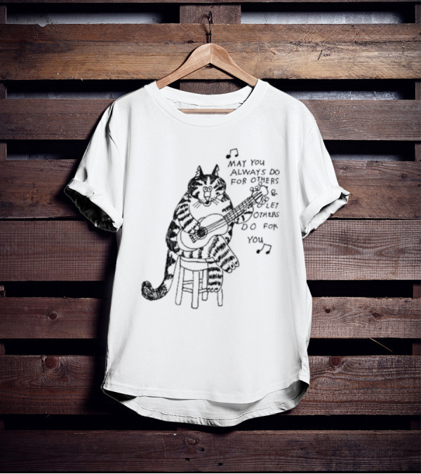 May You Always Do For Others Let Others Do For You Cat Playing Guitar T-Shirt