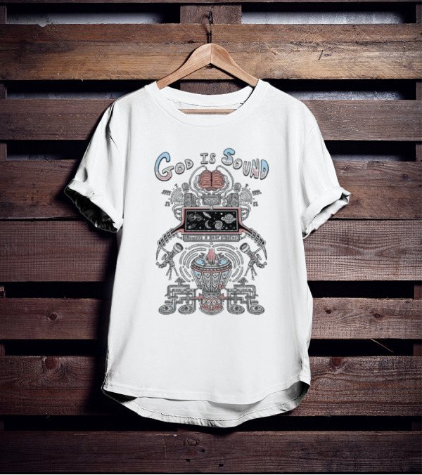 Always A Hoot Studios God Is Sound Abstract Musical T-Shirt