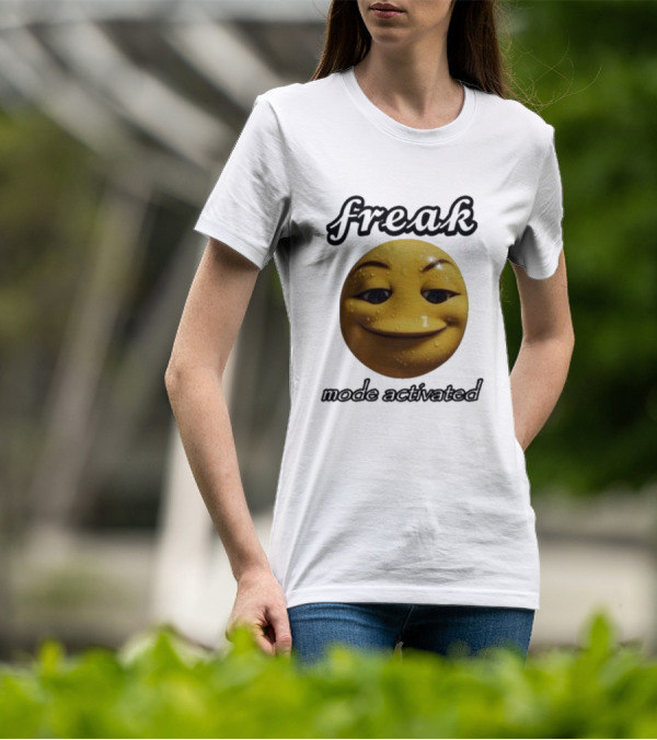 Freak Mode Activated Smirking Face Emoji Dark Humor T-Shirt