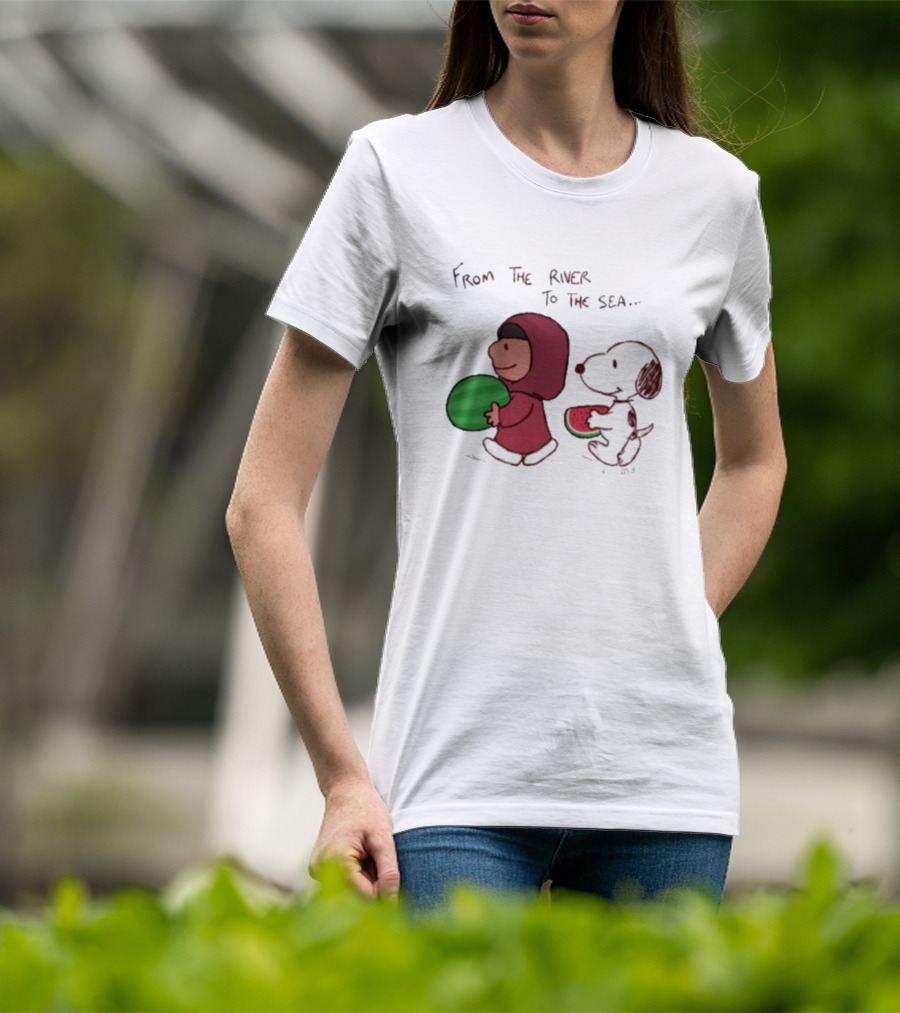 From The River To The Sea Peanuts Watermelon Walk T-Shirt