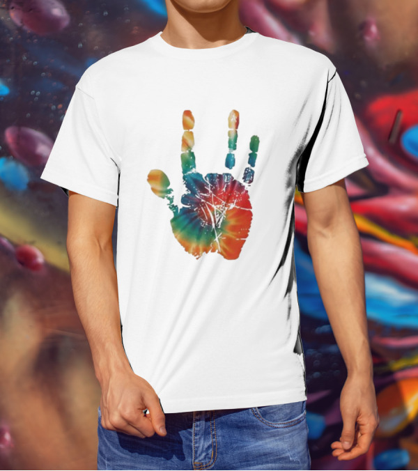 Happy Pride Month Tie-Dye Handprint T-Shirt