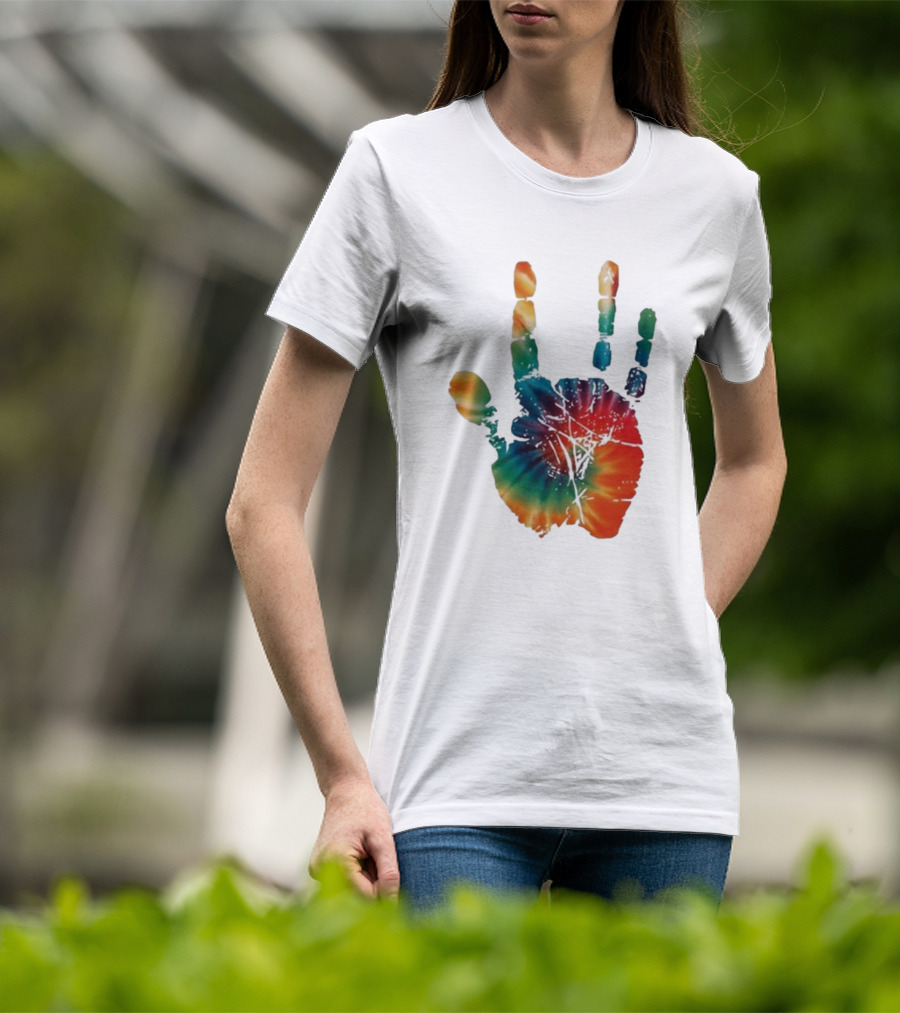 Happy Pride Month Tie-Dye Handprint T-Shirt