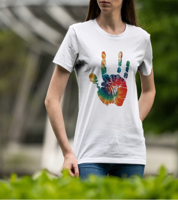 Happy Pride Month Tie-Dye Handprint T-Shirt