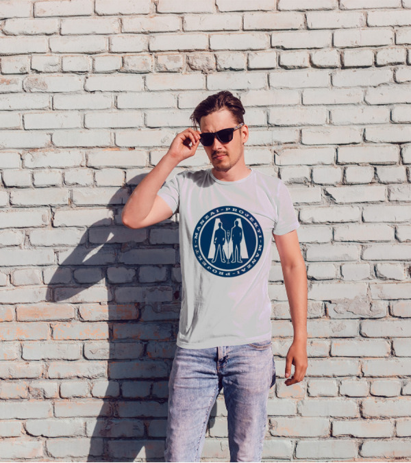 Manzai Projekti Circle Logo With Silhouetted Figures T-Shirt