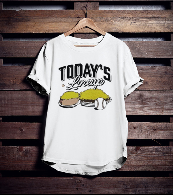 Today's Lineup Baked Potato Mac And Cheese Baseball T-Shirt