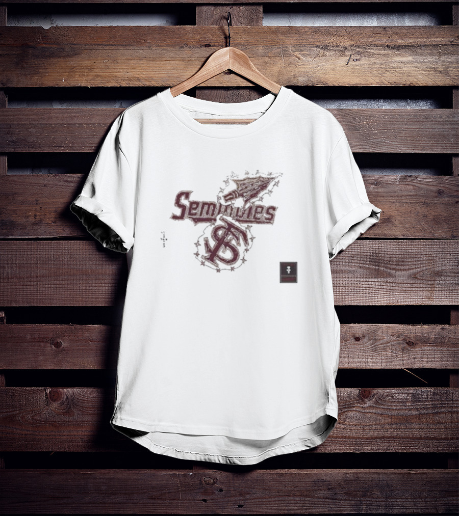 Travis Scott Cj X M&N X Florida State University Seminoles Hand Drawn T-Shirt