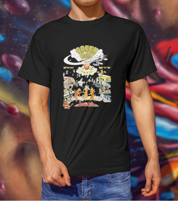 Green Day Dookie Cartoon Explosion Scene T-Shirt