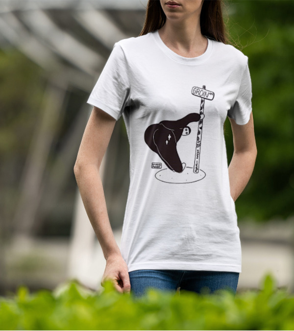 Groin Street Sign With Bandaged Steak Character By Rpwp T-Shirt