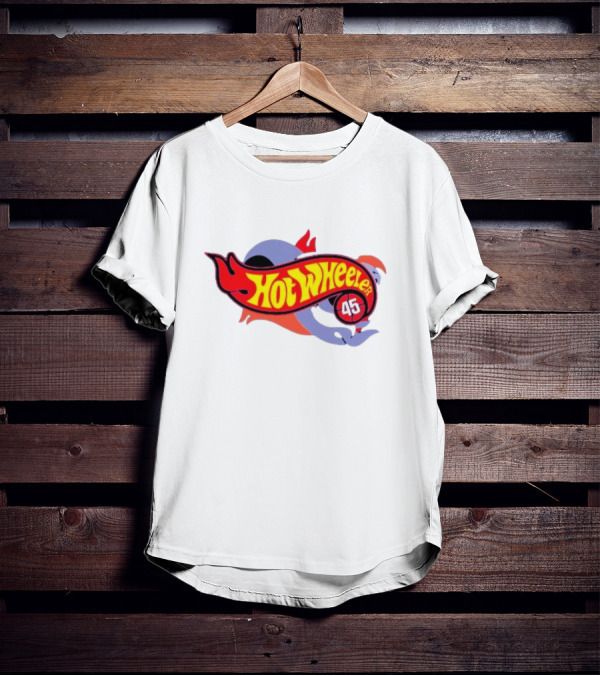 Hot Wheeler 45 Racing Badge Classic Stylized Emblem T-Shirt