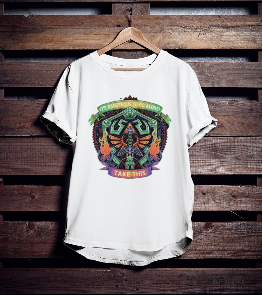 It’s Dangerous To Go Alone Take This Hylian Symbol And Master Sword T-Shirt
