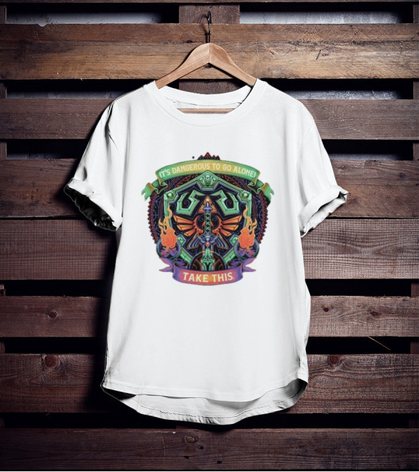 It’s Dangerous To Go Alone Take This Hylian Symbol And Master Sword T-Shirt