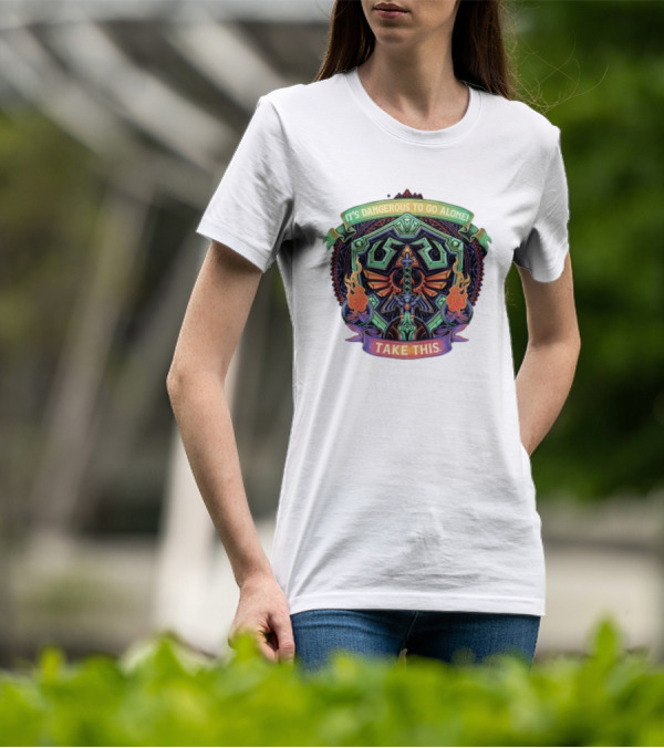 It’s Dangerous To Go Alone Take This Hylian Symbol And Master Sword T-Shirt