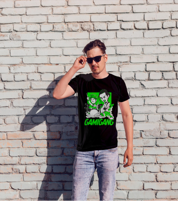 Gami Gang Origami Angel Anime Drummer Guitarist Duo T-Shirt