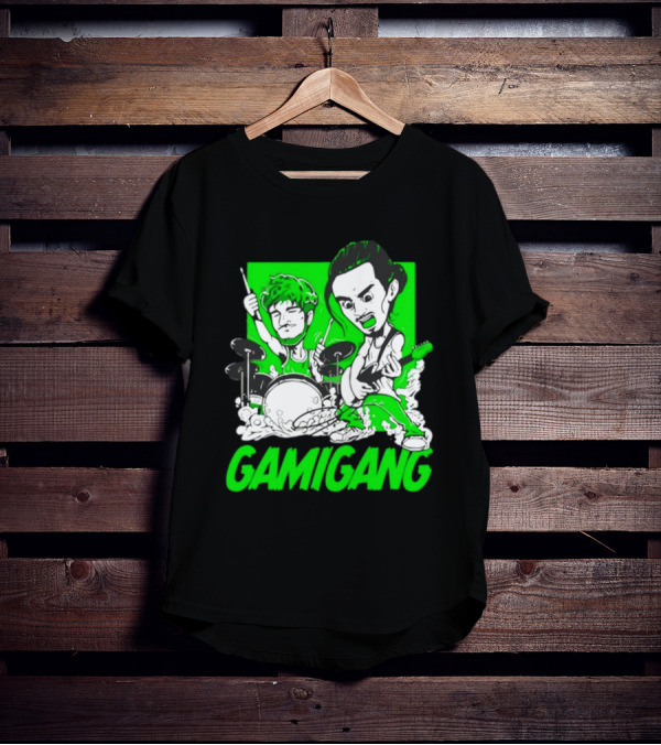 Gami Gang Origami Angel Anime Drummer Guitarist Duo T-Shirt