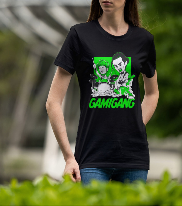 Gami Gang Origami Angel Anime Drummer Guitarist Duo T-Shirt