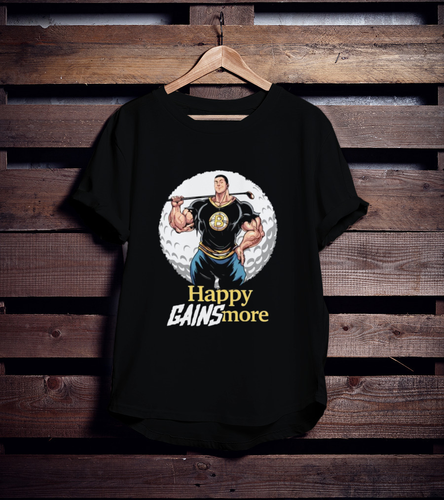 Nick Walker Happy Gainsmore Muscular Cartoon Character With Golf Club T-Shirt