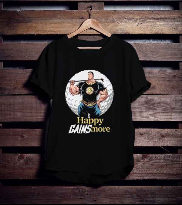 Nick Walker Happy Gainsmore Muscular Cartoon Character With Golf Club T-Shirt