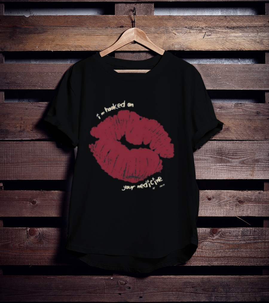 Hooked On Your Medicine Kiss Lips T-Shirt