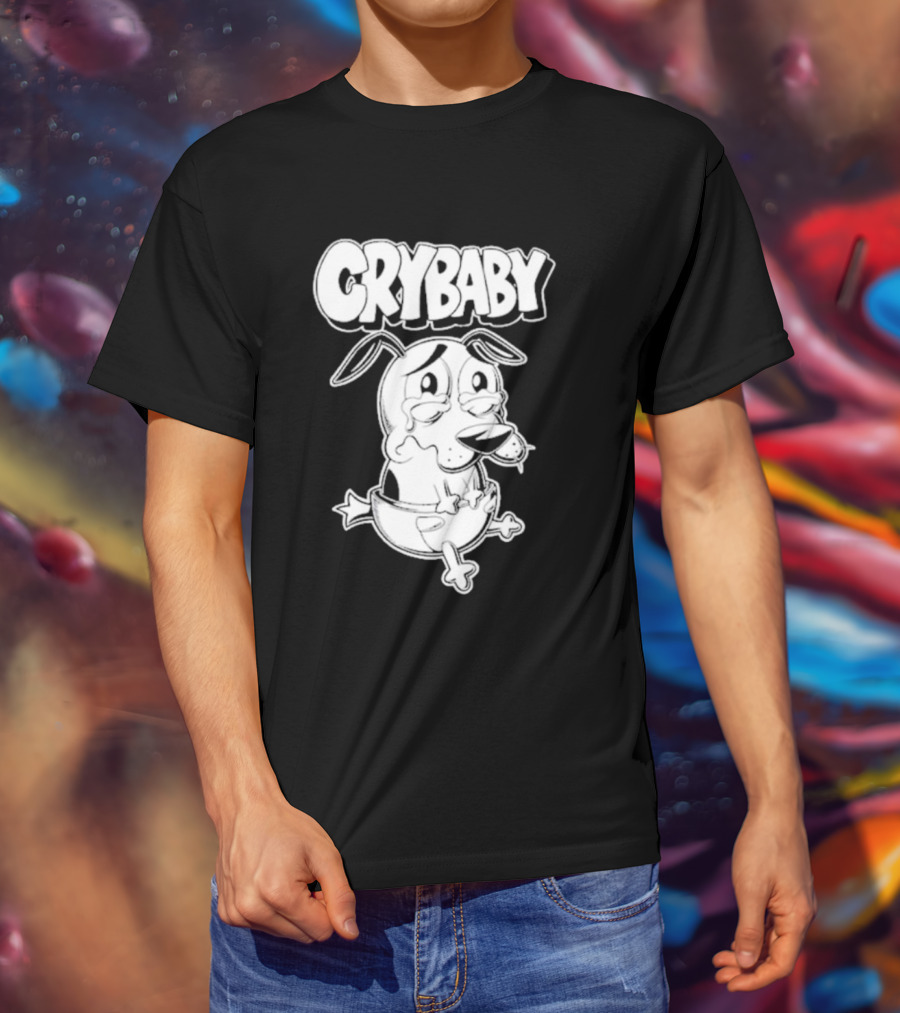 CRYBABY Olafh Ace Tearful Cartoon Dog T-Shirt