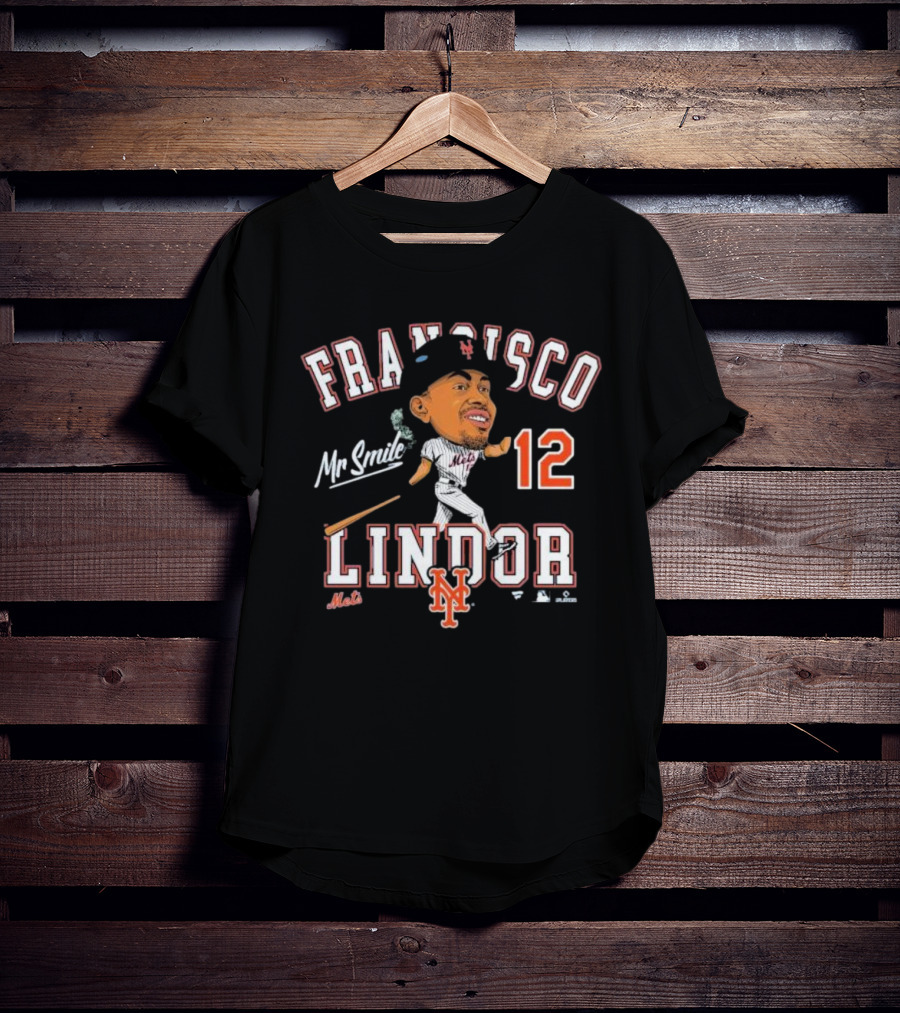 Francisco Lindor Mr Smile New York Mets 12 Caricature T-Shirt