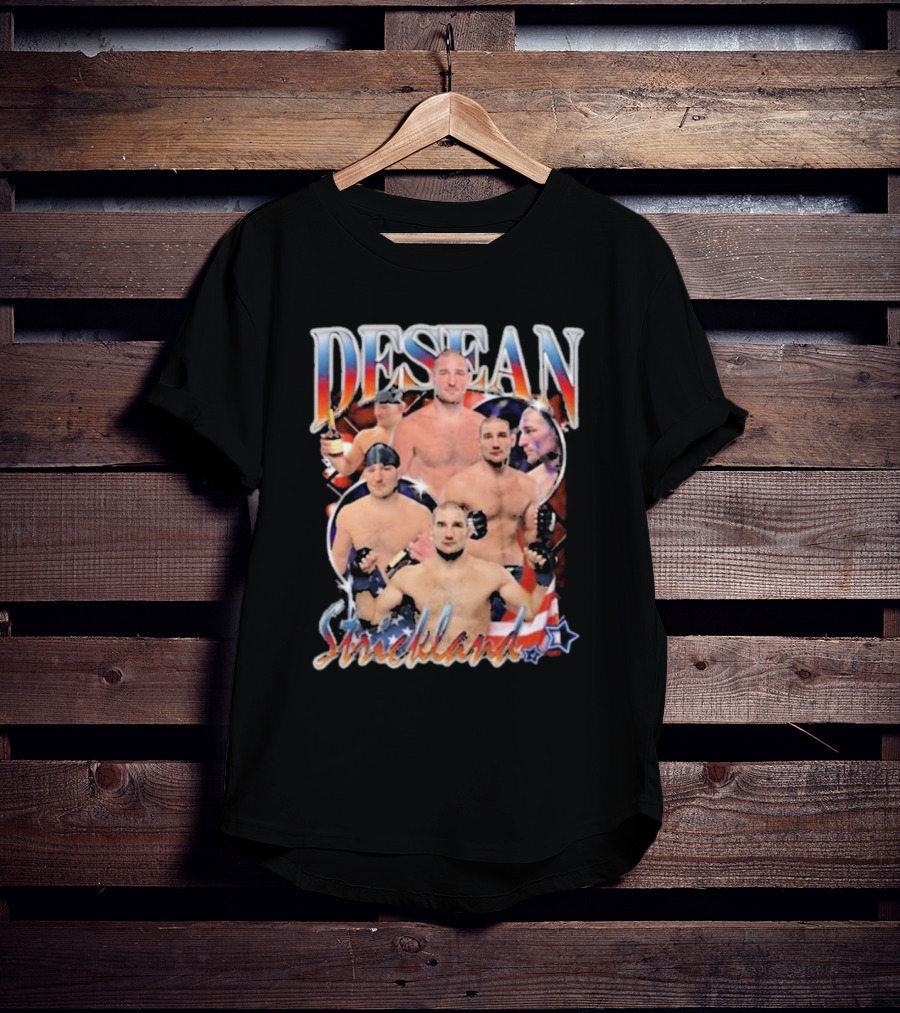 Desean Strickland Patriotic MMA Fighter Collage T-Shirt