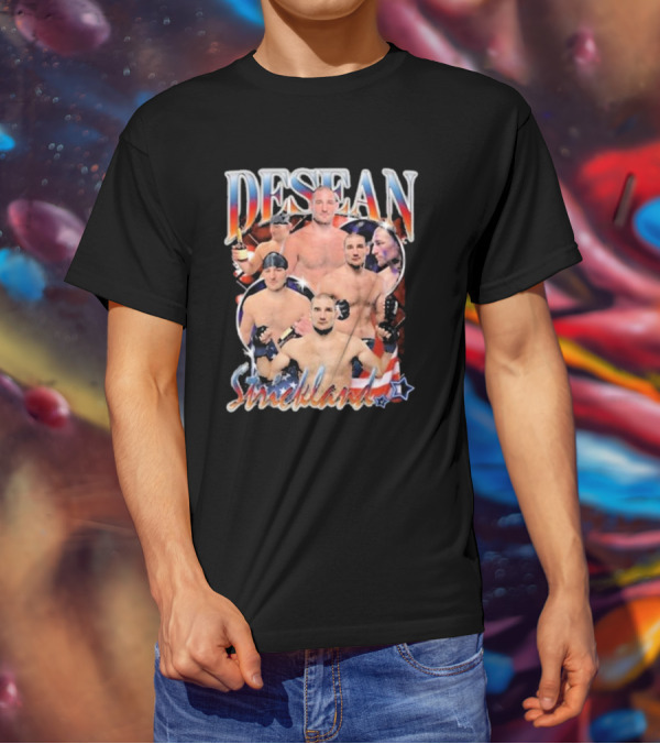 Desean Strickland Patriotic MMA Fighter Collage T-Shirt
